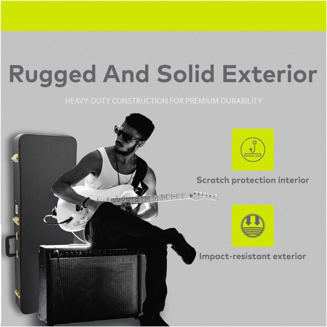 Alt view image 3 of 7 - Knox Gear Electric Guitar Hard Shell Protective Carrying Case