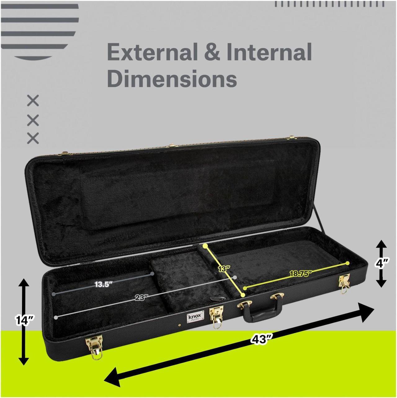 Alt view image 6 of 7 - Knox Gear Electric Guitar Hard Shell Protective Carrying Case