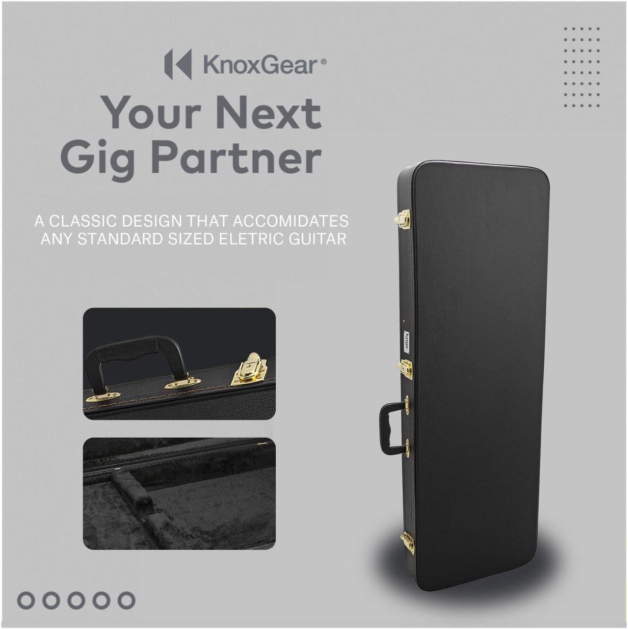 Alt view image 7 of 7 - Knox Gear Electric Guitar Hard Shell Protective Carrying Case