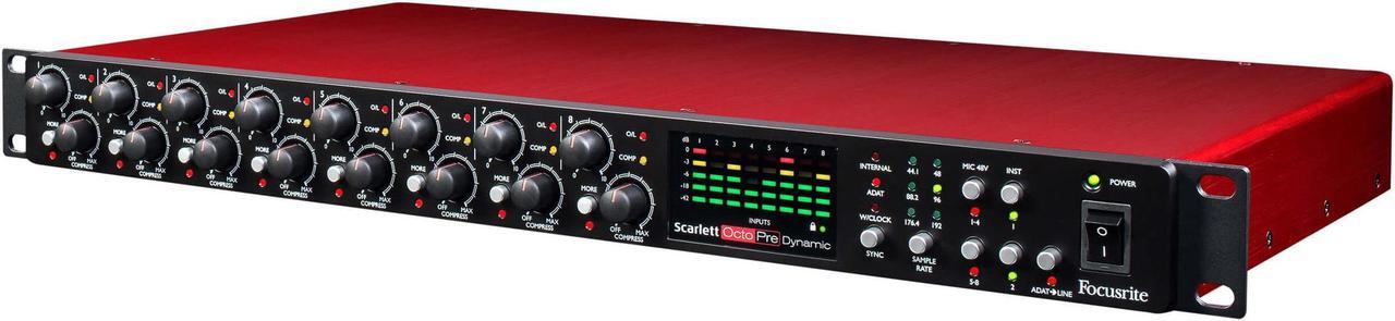 Alt view image 6 of 7 - Focusrite Scarlett OctoPre Dynamic 8-Channel Mic Preamp with XLR and TRS Cables