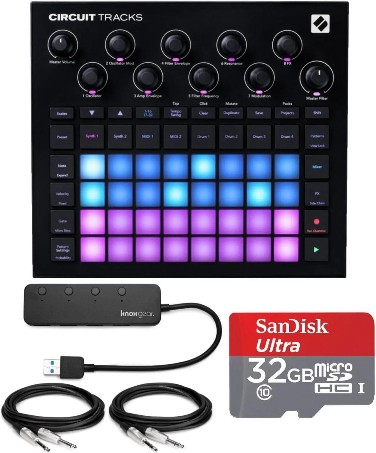 Main image of Novation Circuit Tracks Groovebox Bundle with USB Hub, 32GB Card, and Cables