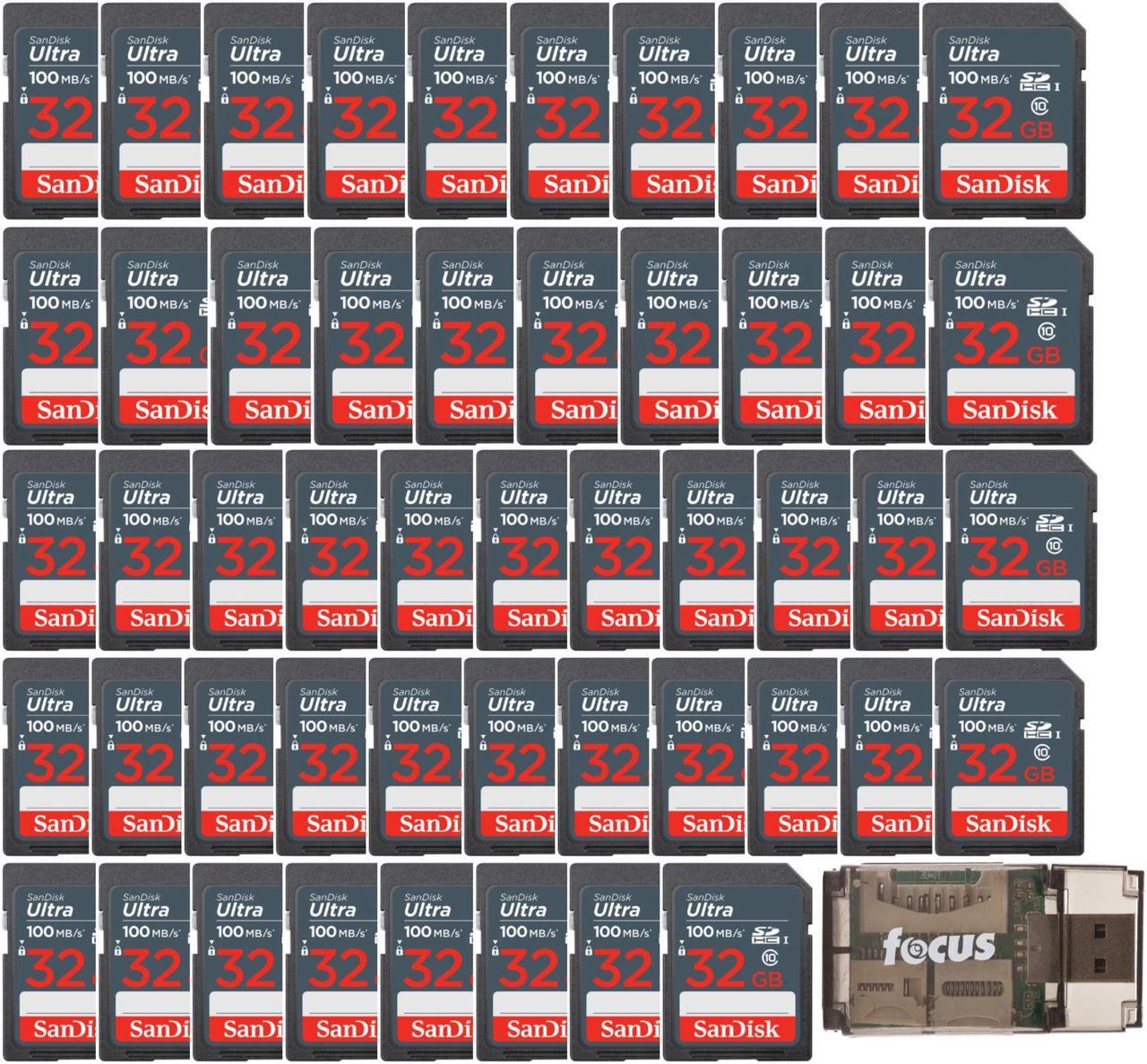 Main image of SanDisk 32GB Ultra SDHC UHS-I Memory Card (50-Pack) with USB 2.0 Card Reader