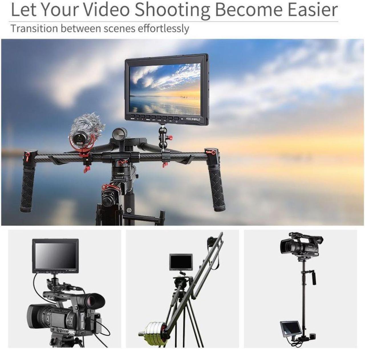 Alt view image 13 of 13 - FEELWORLD FW759 7 Inch DSLR Camera Field Monitor HD Video Assist Slim IPS 1280x800 4K HDMI 1080p with Sunshade
