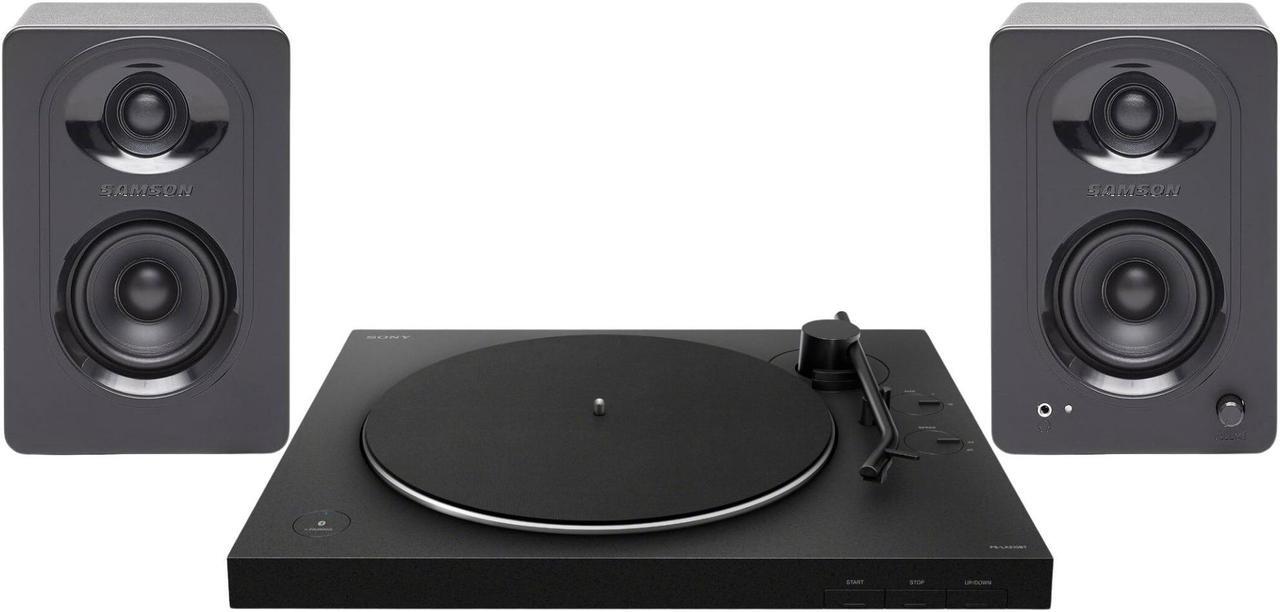 Main image of Sony PS-LX310BT Wireless Turntable with Bluetooth Connectivity with 3-Inch Powered Studio Monitors Pair (Black) bundle