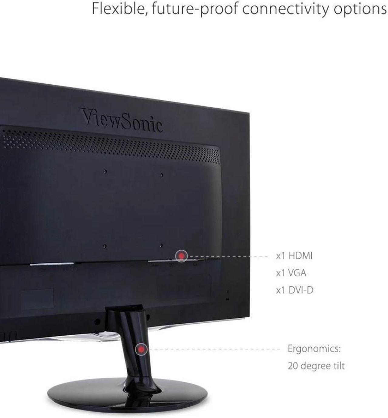 Alt view image 19 of 20 - Viewsonic VX2252mh 22" LED Monitor - 2 ms - Adjustable Monitor Angle - 1920 x 1080 - 250 Nit - 1,000:1 - Full HD - Speakers - DVI - HDMI - VGA - ENERGY STAR, RoHS