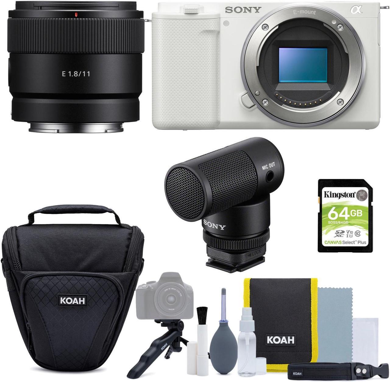 Alt view image 2 of 7 - Sony Alpha ZV-E10 APS-C (White) with 11mm F1.8 Lens and Content Creator Kit