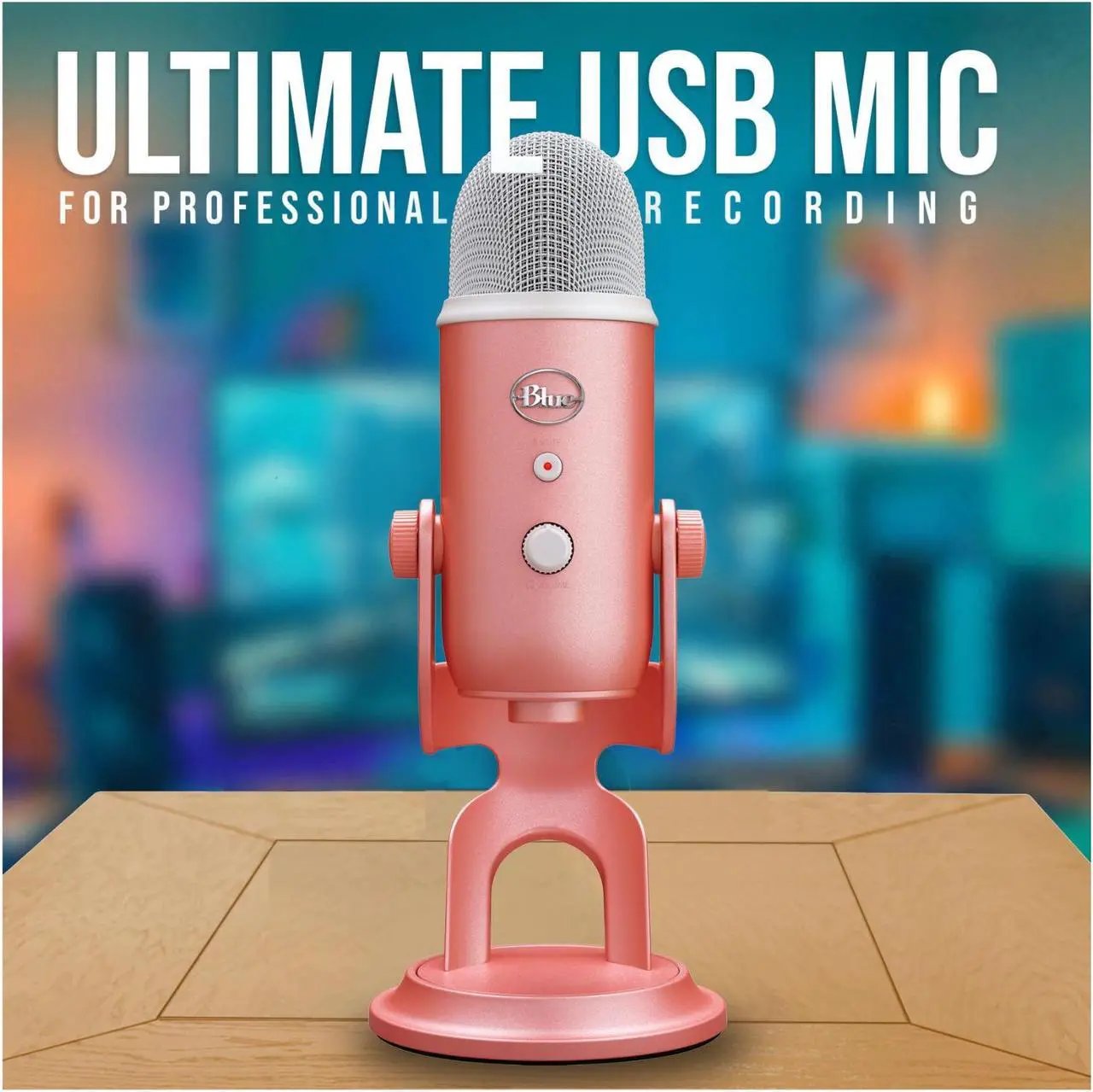 Alt view image 2 of 7 - Blue Yeti Microphone (Pink Dawn) with Boom Arm Stand, Pop Filter and Shock Mount