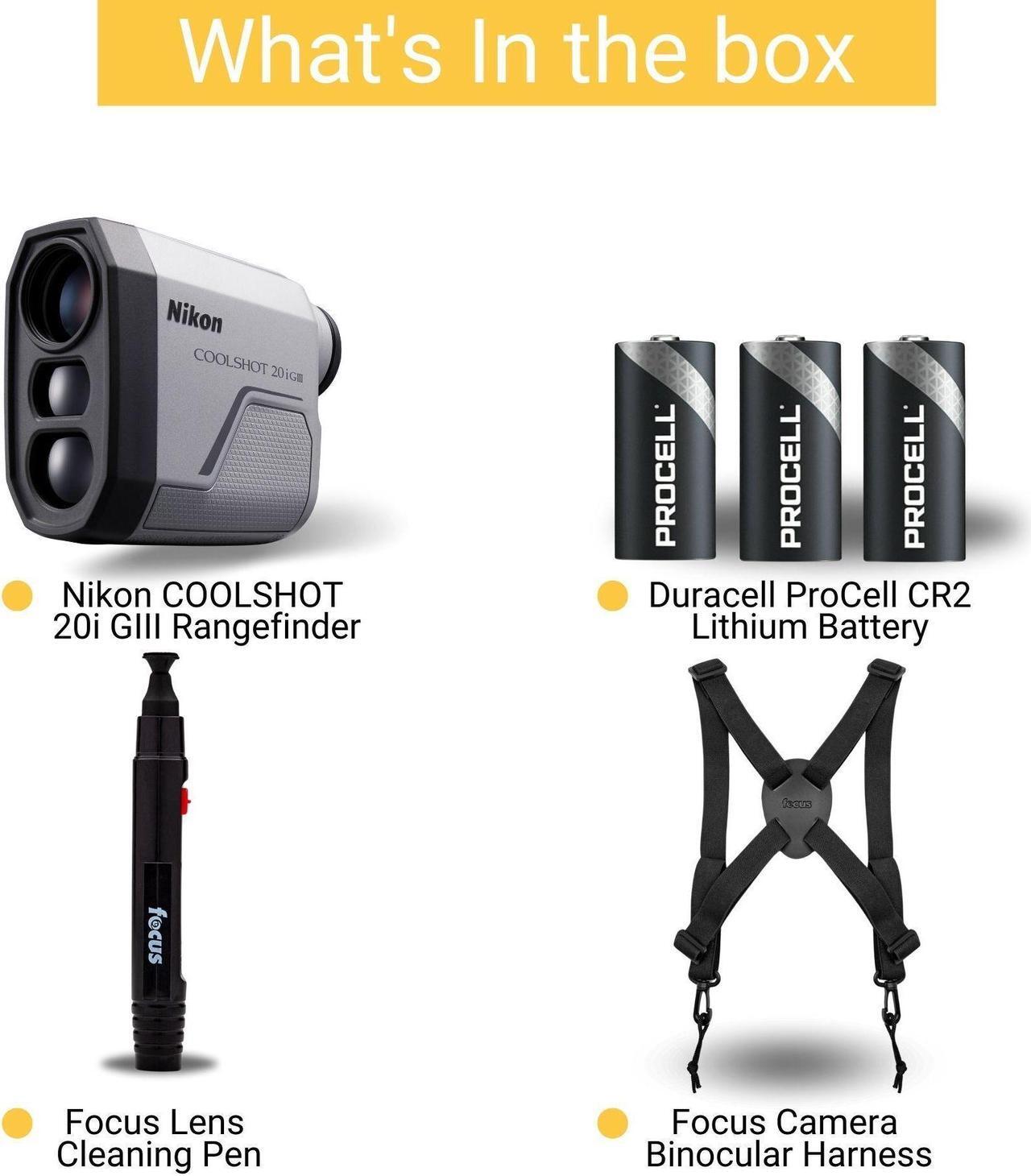 Alt view image 4 of 7 - Nikon COOLSHOT 20i GIII Golf Rangefinder |Rainproof w/ Slope,Locked On Quake +3pc -Batt DLX bundle