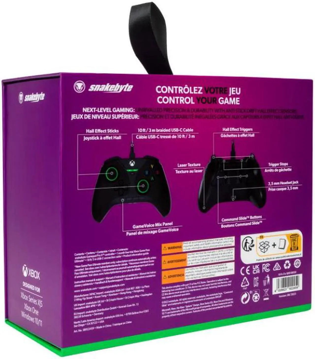 Alt view image 7 of 7 - Snakebyte GamePad Pro X (Black) Controller with Hall Effect for Series X and PC