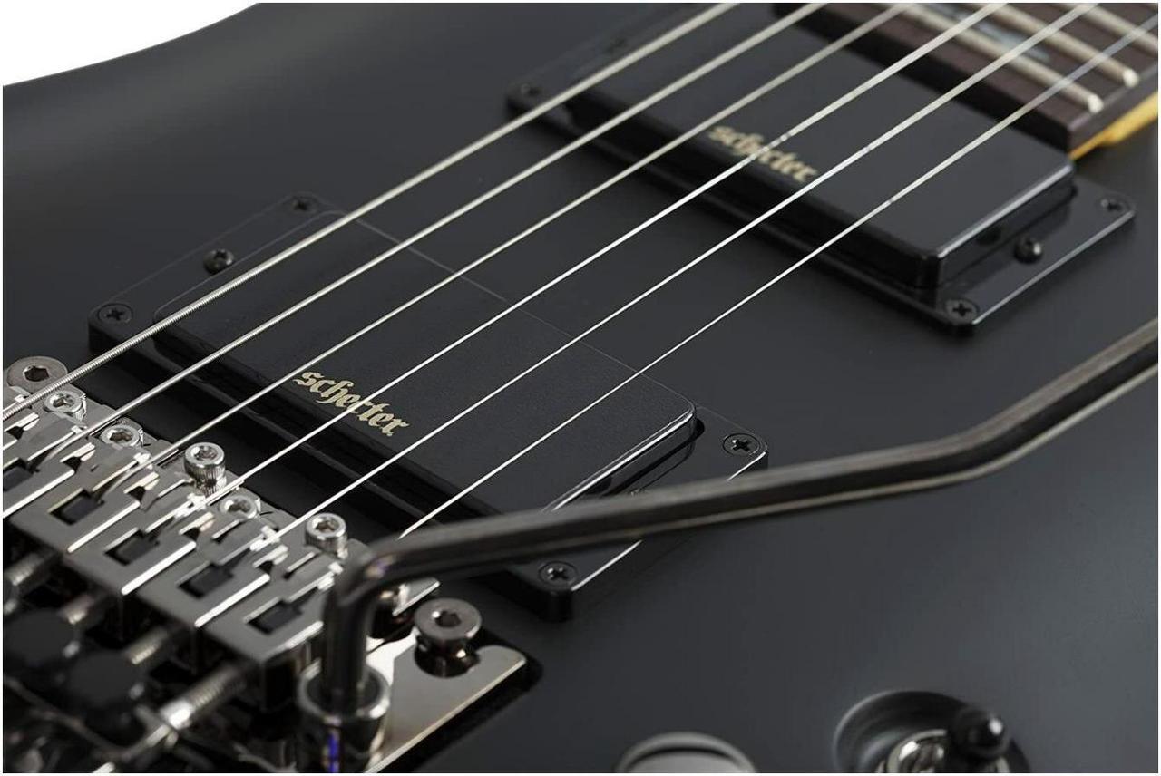 Alt view image 6 of 7 - Schecter Demon-6 FR Electric Guitar in Aged Black Satin with Schecter Hard Case