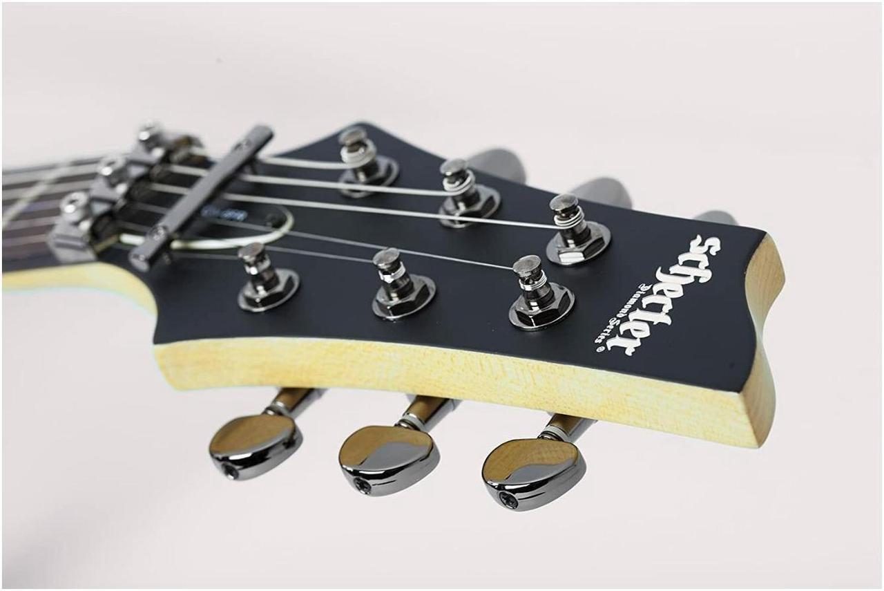 Alt view image 7 of 7 - Schecter Demon-6 FR Electric Guitar in Aged Black Satin with Schecter Hard Case
