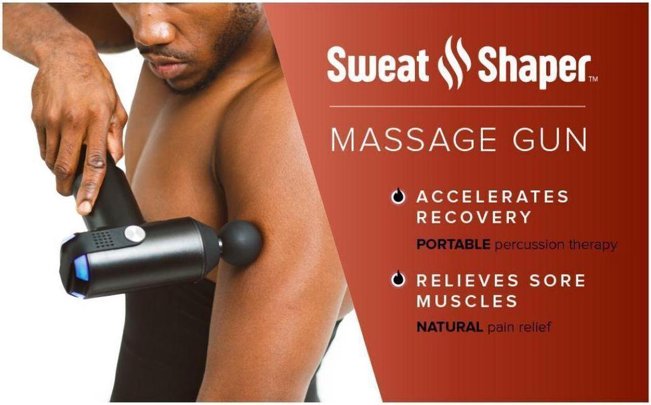 Alt view image 7 of 7 - Sweat Shaper Massage Gun, Deep Tissue Muscle Portable Handheld & Percussion Massager, Therapy Device, Black