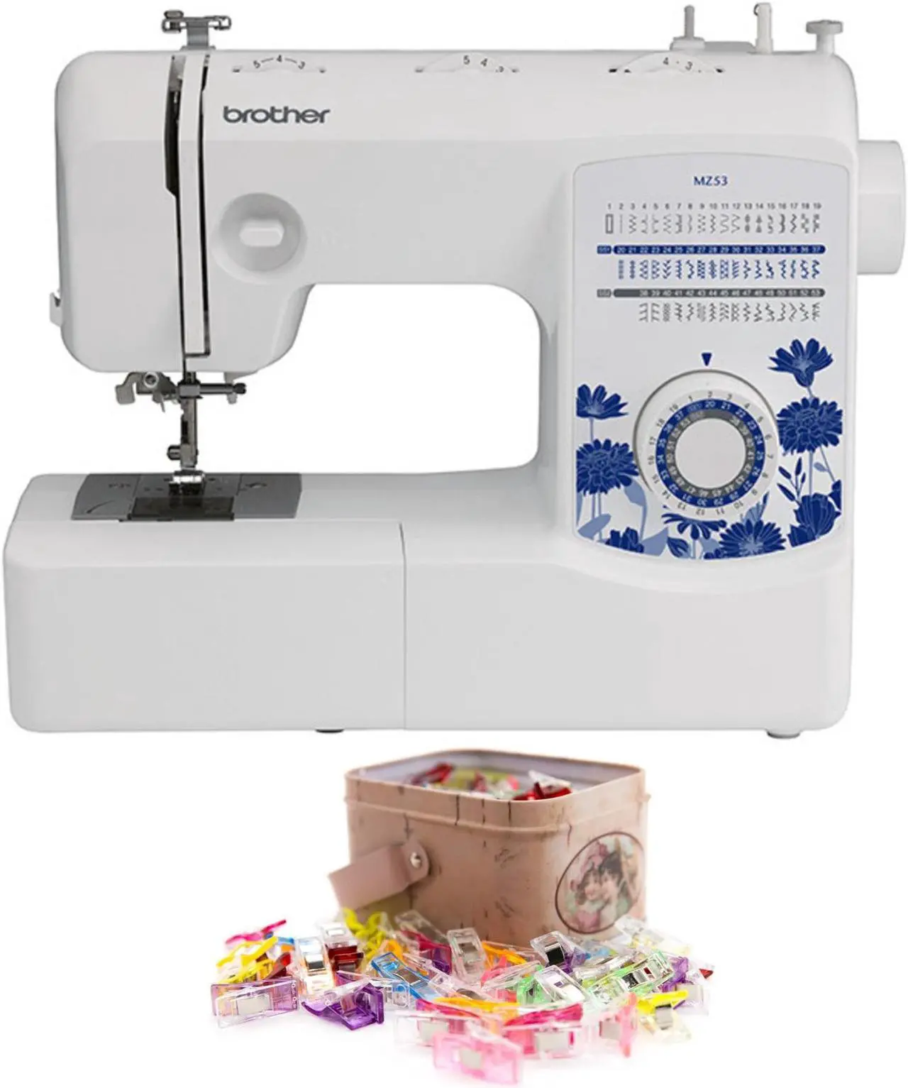 Main image of Brother MZ53 Mechanical Sewing Machine (Certified Refurbished)+GDMINLO Multipurpose Sewing Clips for Quilting and Crafts