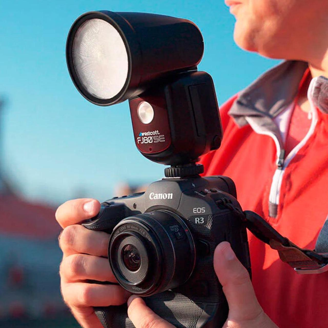 Alt view image 7 of 7 - Westcott FJ80-SE S 80Ws Speedlight for Sony Cameras with Handheld Mount