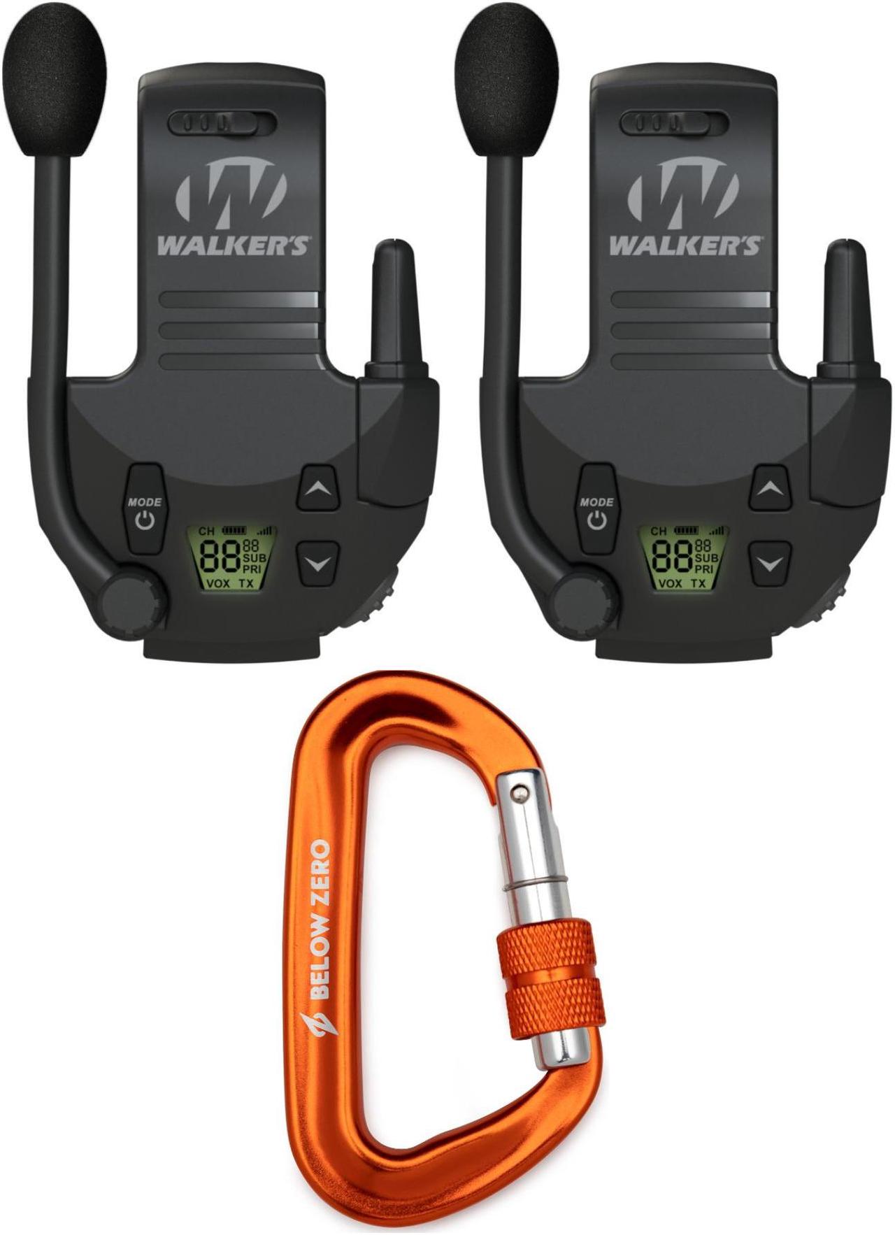 Main image of Walker's Tactical/Hunting Walkie Talkie for Razor Muffs (2-Pack) with Carabiner