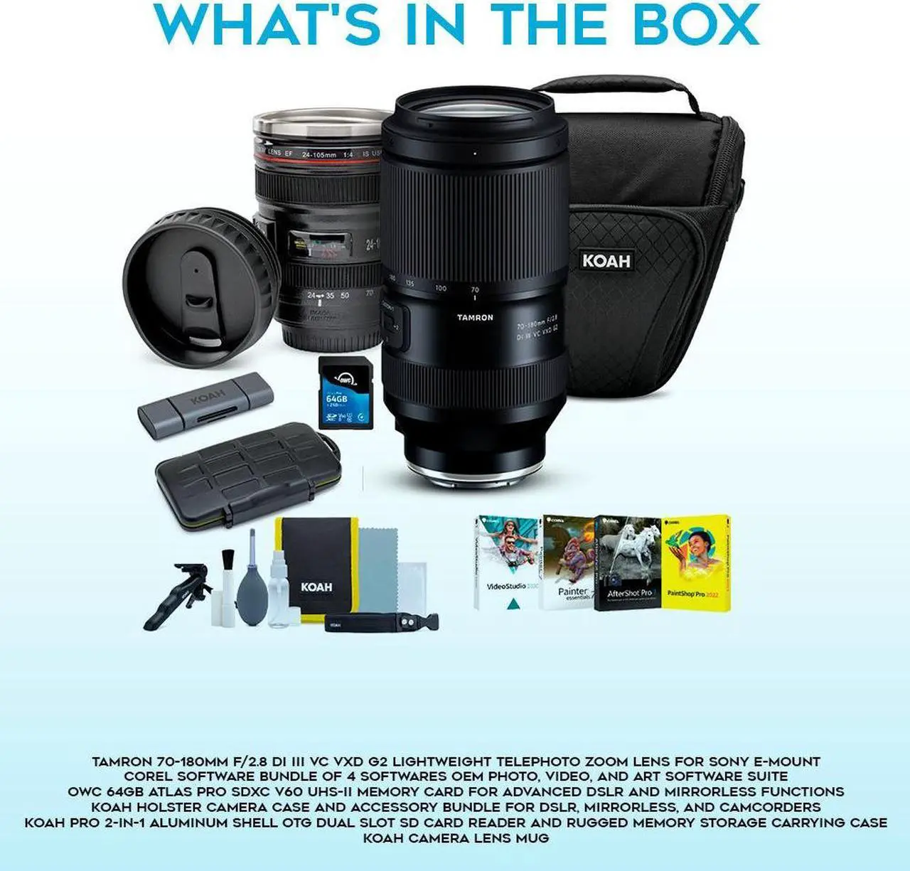 Alt view image 7 of 7 - Tamron 70-180mm f/2.8 Di III VC VXD G2 Lens (Sony E) Bundle