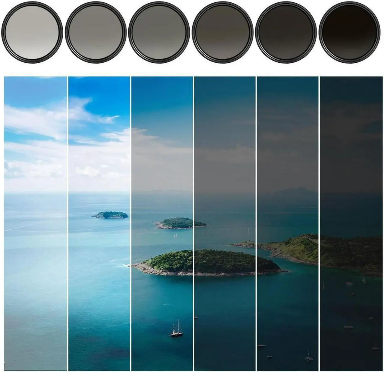 Alt view image 13 of 14 - K&F Concept ND Filter Variable ND2-400 ND Neutral Density Fader Adjustable ND2 ND4 ND8 ND16 ND32 to ND400 Lens Filter for Camera Lenses (77MM)