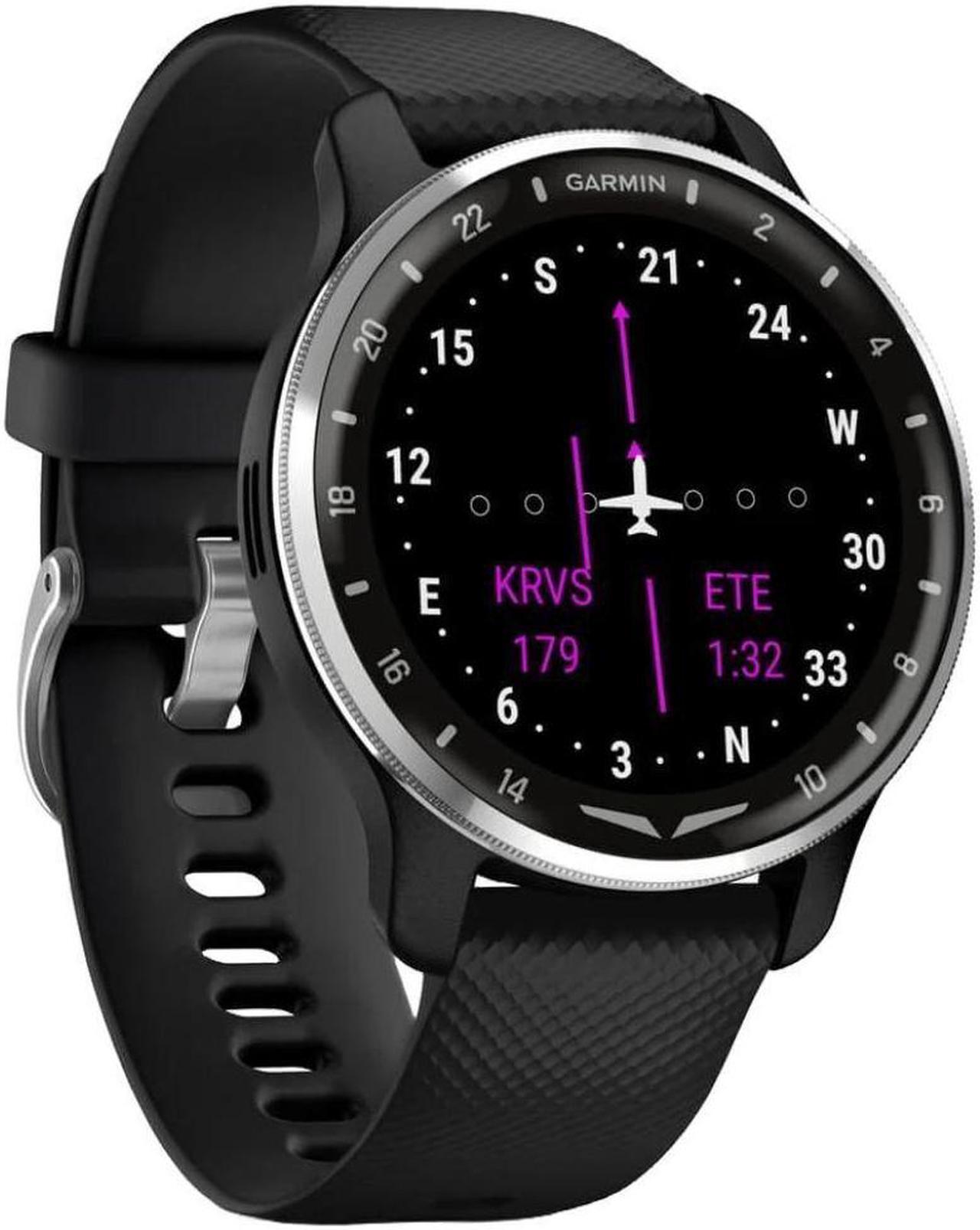 Alt view image 2 of 10 - Garmin D2 Air X10 Aviator Smartwatch (Black/Silver)