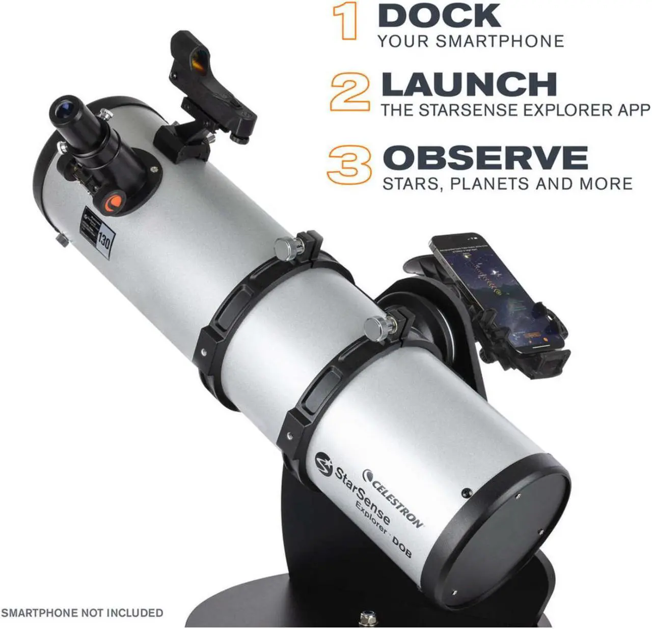 Alt view image 5 of 14 - Celestron Starsense Explorer 130mm Tabletop Dobsonian Telescope