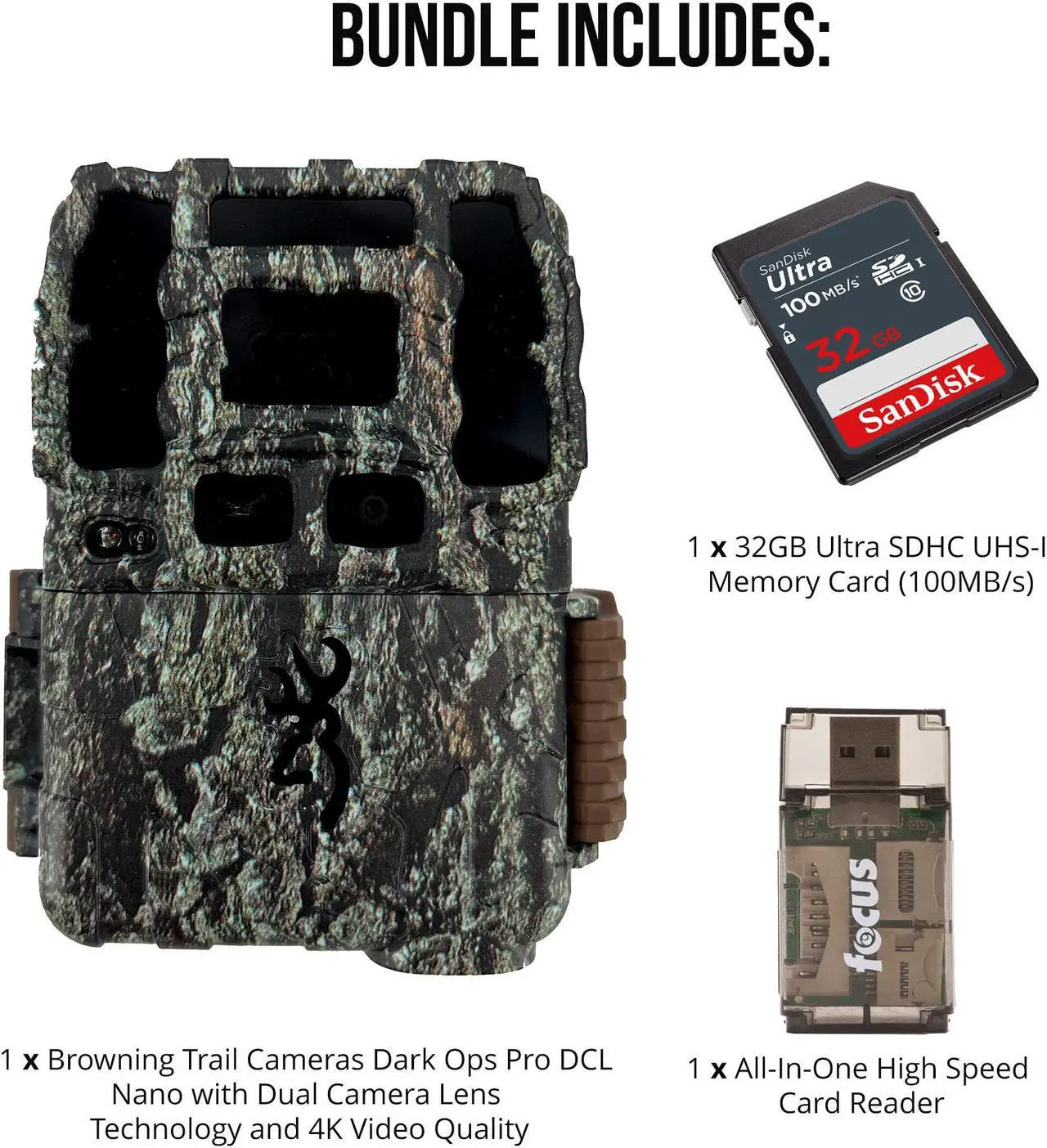 Alt view image 6 of 7 - Browning Trail Camera-Dark Ops Pro DCL NANO Trail Camera with 32GB Memory Cards and Card Reader