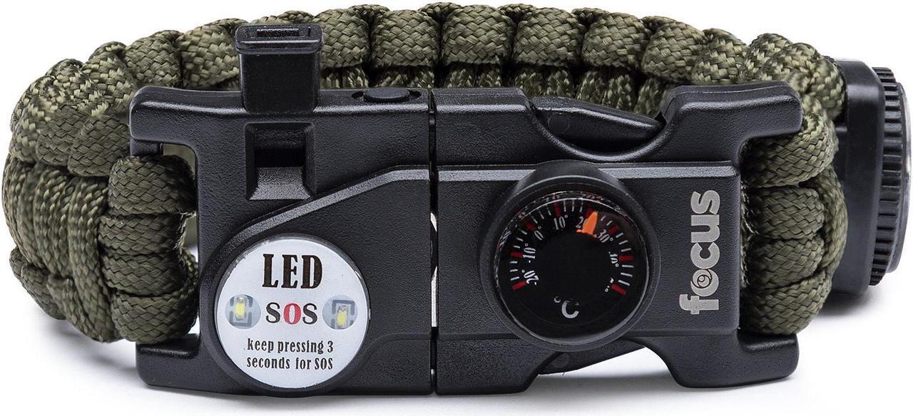 Alt view image 2 of 7 - Focus Emergency Survival Multi-Tool Paracord Bracelet (2-Pack)