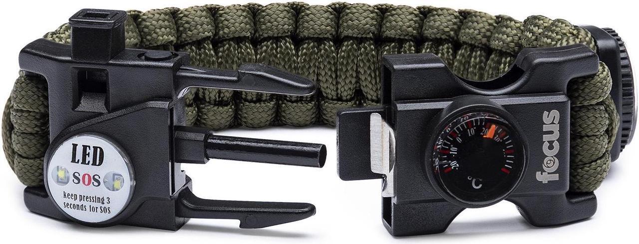 Alt view image 3 of 7 - Focus Emergency Survival Multi-Tool Paracord Bracelet (2-Pack)
