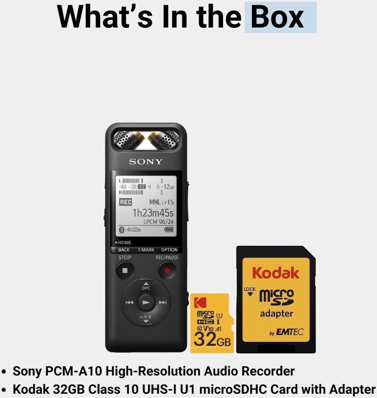 Alt view image 6 of 6 - Sony PCM A10 High Resolution Black Audio Recorder with 16GB Memory Bundle
