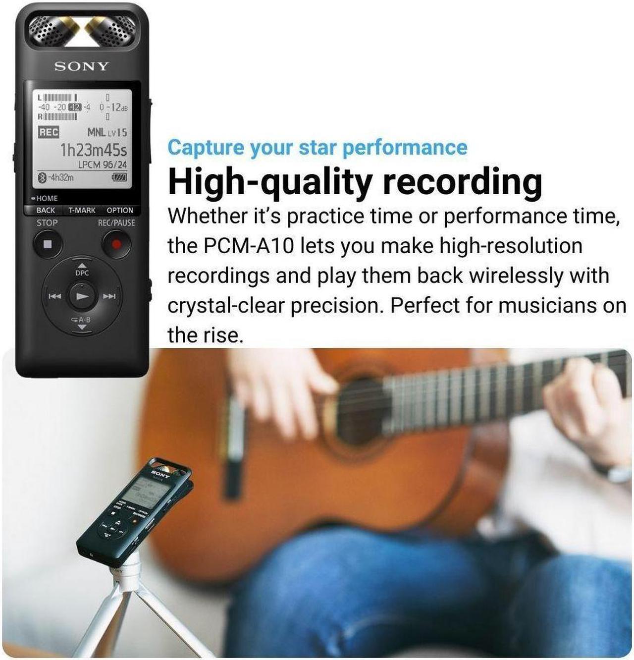 Alt view image 3 of 6 - Sony PCM A10 High Resolution Black Audio Recorder with 16GB Memory Bundle