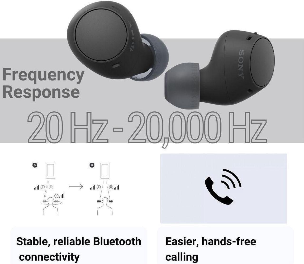 Alt view image 5 of 6 - Sony WF C510 Truly Wireless Black Earbuds with Earphone Storage Case Bundle