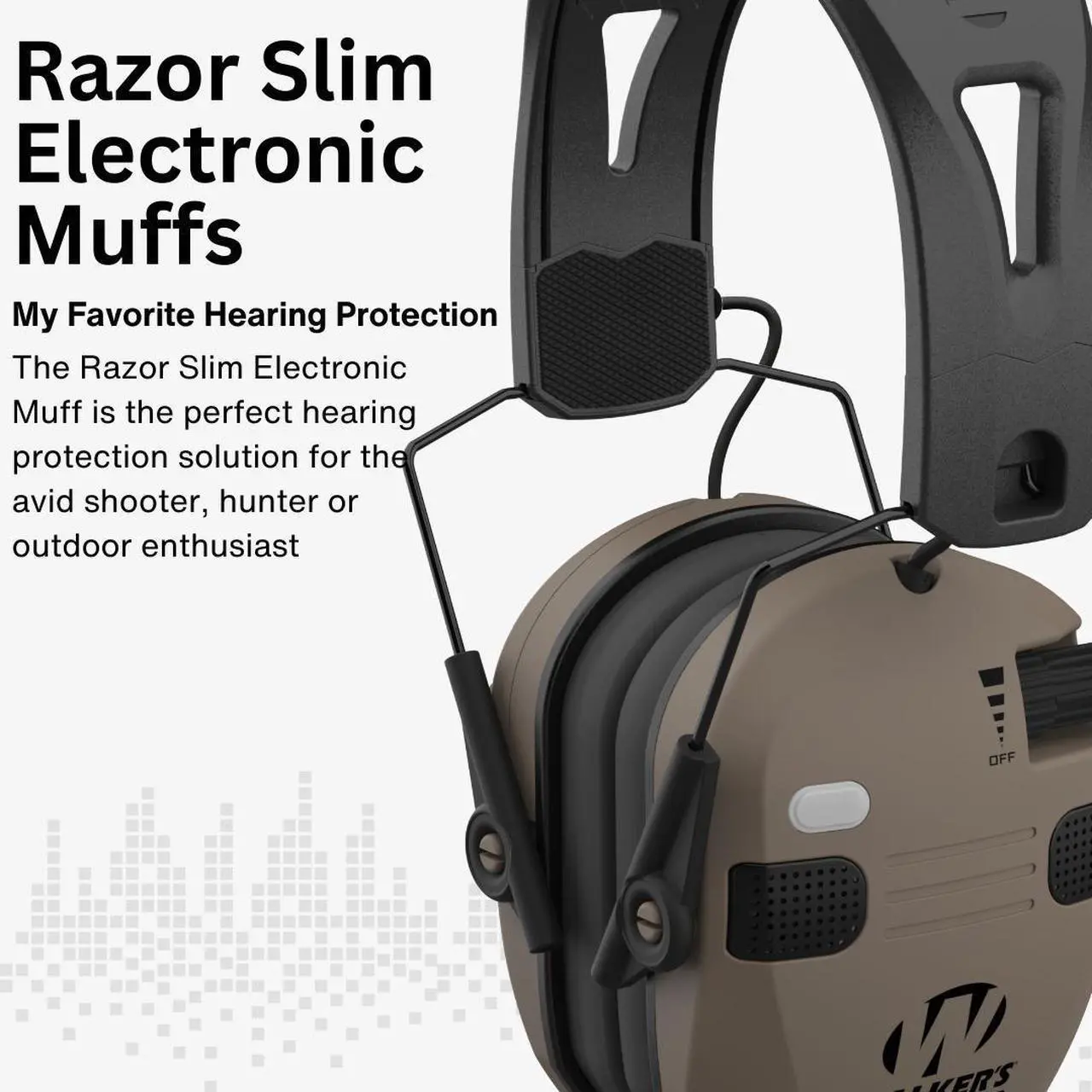 Alt view image 4 of 6 - Walkers Razor Slim Quad Electronic Earmuffs with Bluetooth Technology (FDE) with Hearing Protection Case