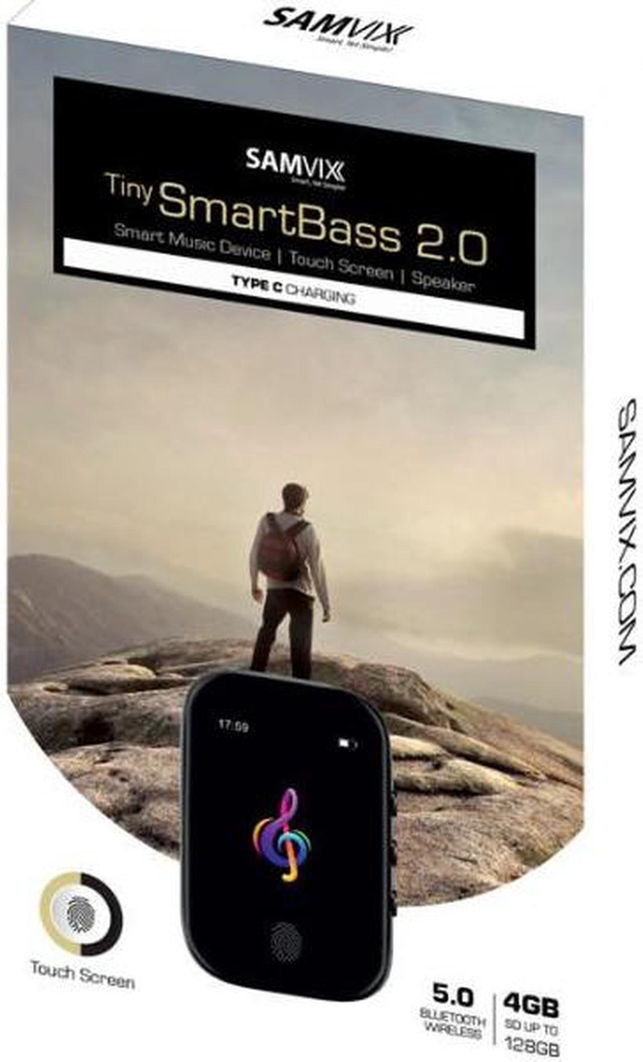 Alt view image 2 of 2 - Samvix Tiny Smartbass 2.0 4GB Kosher MP3 Player with SD Slot, Bluetooth & Touch
