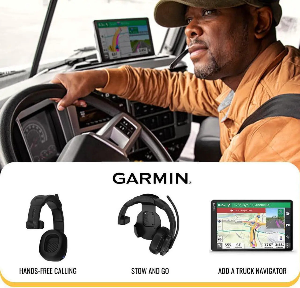 Alt view image 3 of 7 - Garmin dezl Ergonomic Headset 110 for Truckers Black Single Ear Bundle