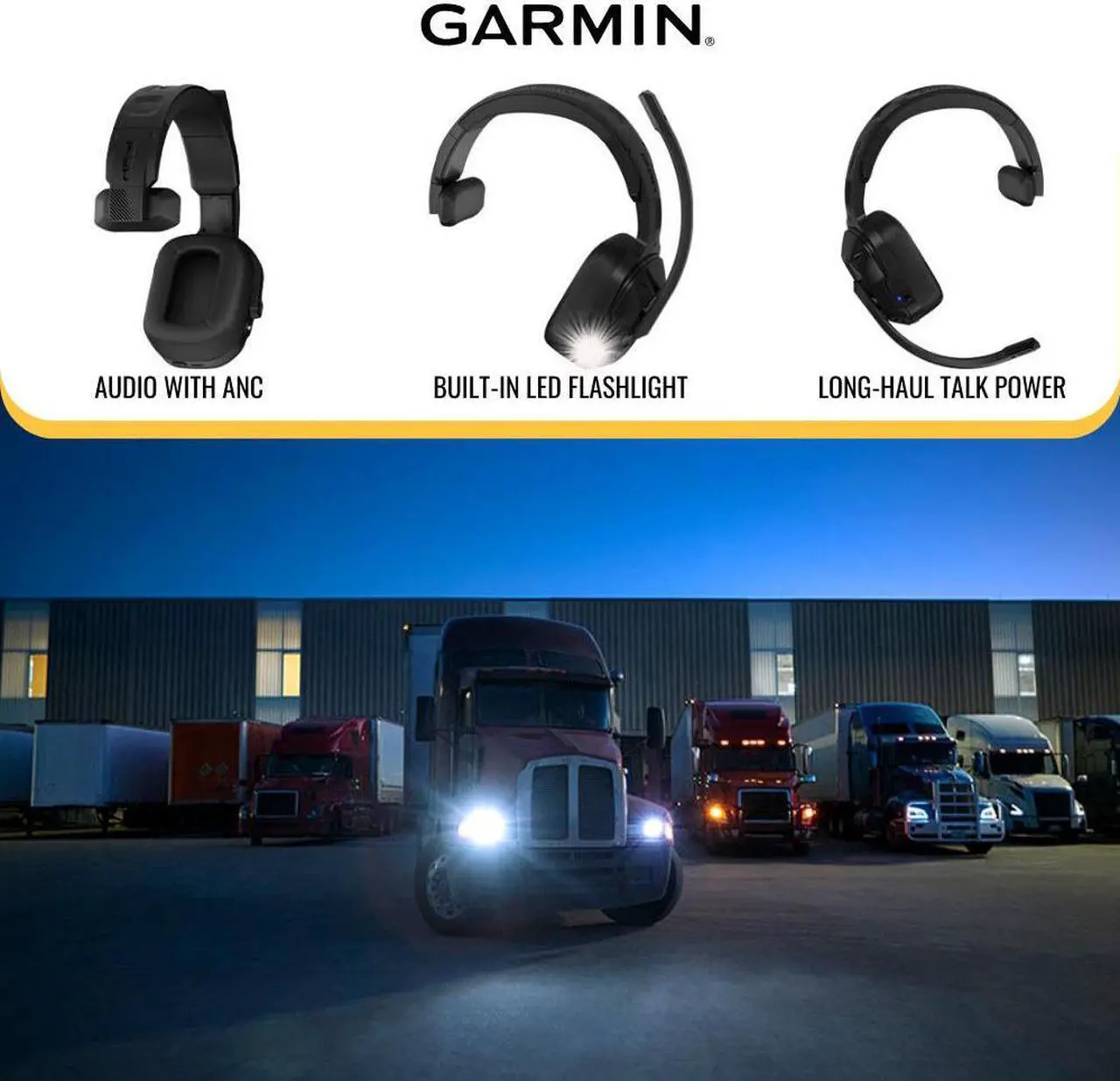 Alt view image 5 of 7 - Garmin dezl Ergonomic Headset 110 for Truckers Black Single Ear Bundle