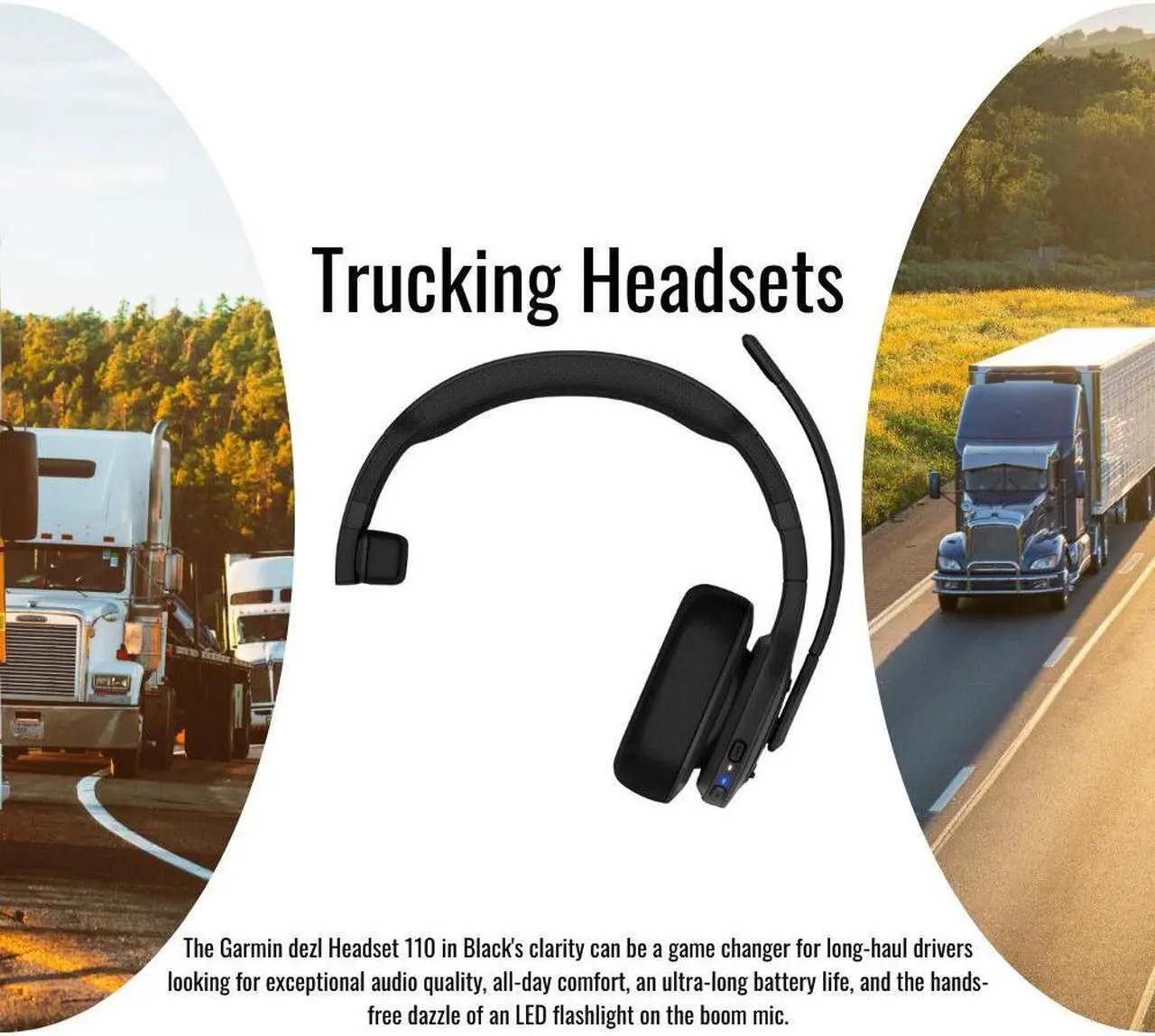 Alt view image 6 of 7 - Garmin dezl Ergonomic Headset 110 for Truckers Black Single Ear Bundle