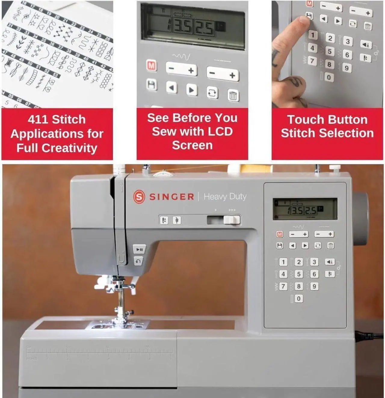 Alt view image 8 of 12 - Singer HD6700C Heavy Duty Sewing Machine - Gray
