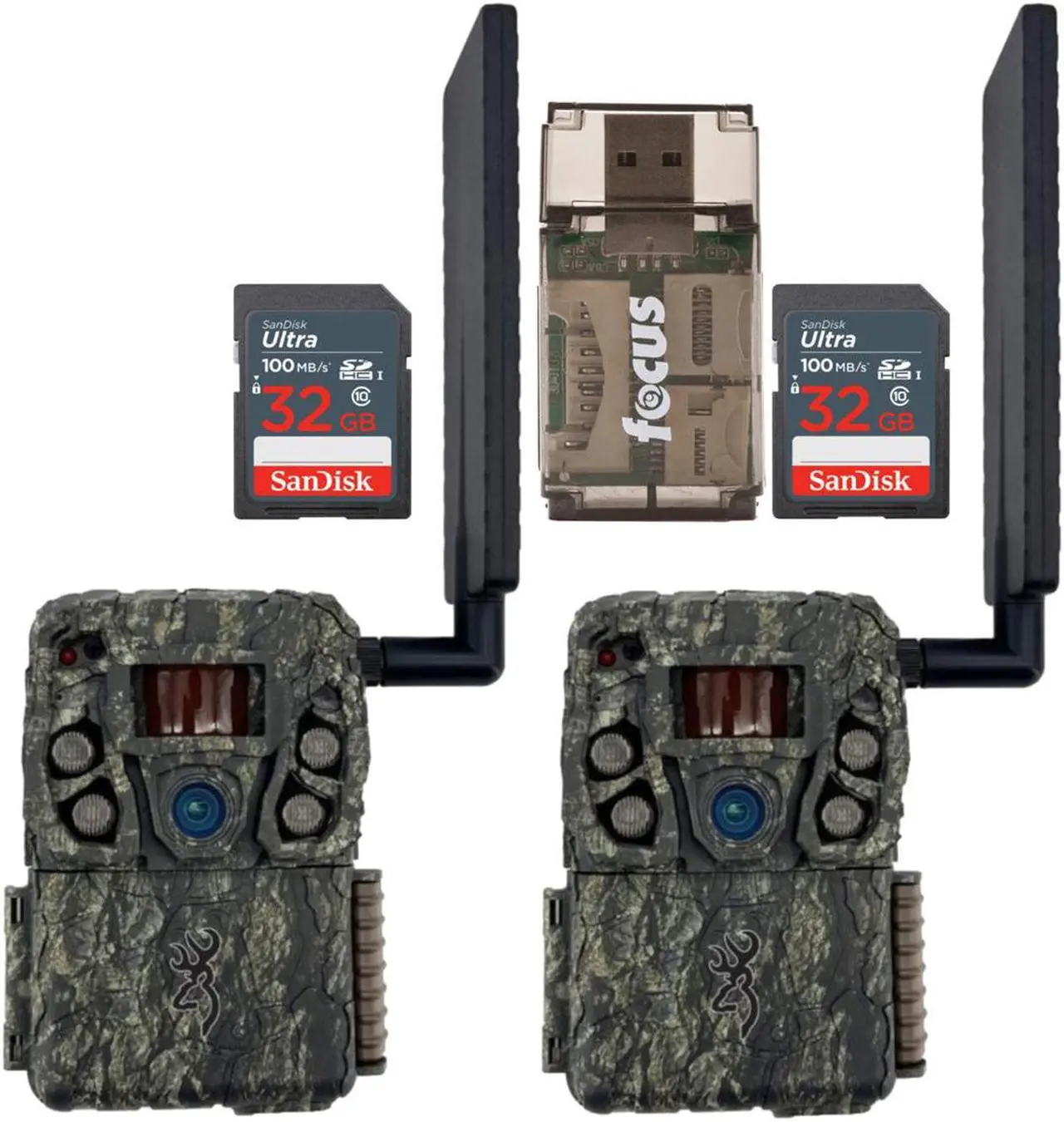 Main image of Browning Trail Camera-Defender Wireless Vision Pro HD w/ 32 GB Memory Cards and Card Reader 2 Pack