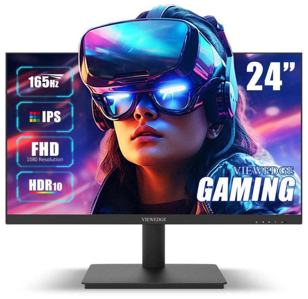 Alt view image 9 of 14 - Viewedge 24 Inch Gaming Monitor with 165hz/144hz, IPS 1ms, FHD 1080p and HDR 10 | PC Computer Monitor with 105% sRGB, Bluelight Filter, 2 HDMI & 1 DP Port, Support Freesync and Wall mounted