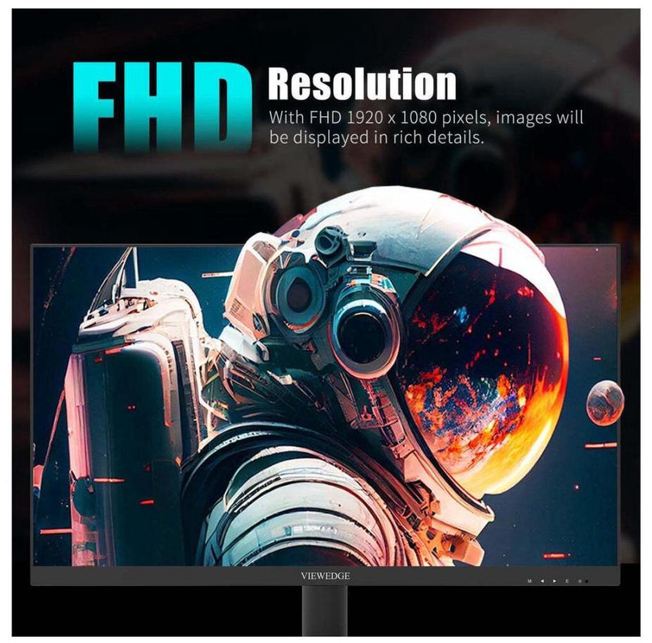Alt view image 12 of 14 - Viewedge 24 Inch Gaming Monitor with 165hz/144hz, IPS 1ms, FHD 1080p and HDR 10 | PC Computer Monitor with 105% sRGB, Bluelight Filter, 2 HDMI & 1 DP Port, Support Freesync and Wall mounted