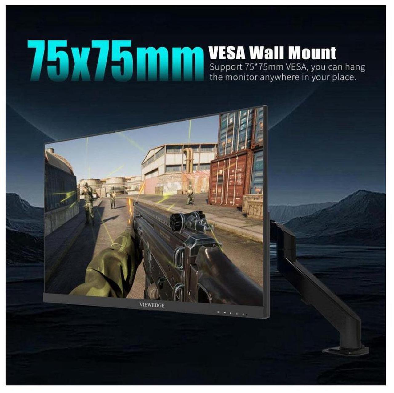 Alt view image 14 of 14 - Viewedge 24 Inch Gaming Monitor with 165hz/144hz, IPS 1ms, FHD 1080p and HDR 10 | PC Computer Monitor with 105% sRGB, Bluelight Filter, 2 HDMI & 1 DP Port, Support Freesync and Wall mounted