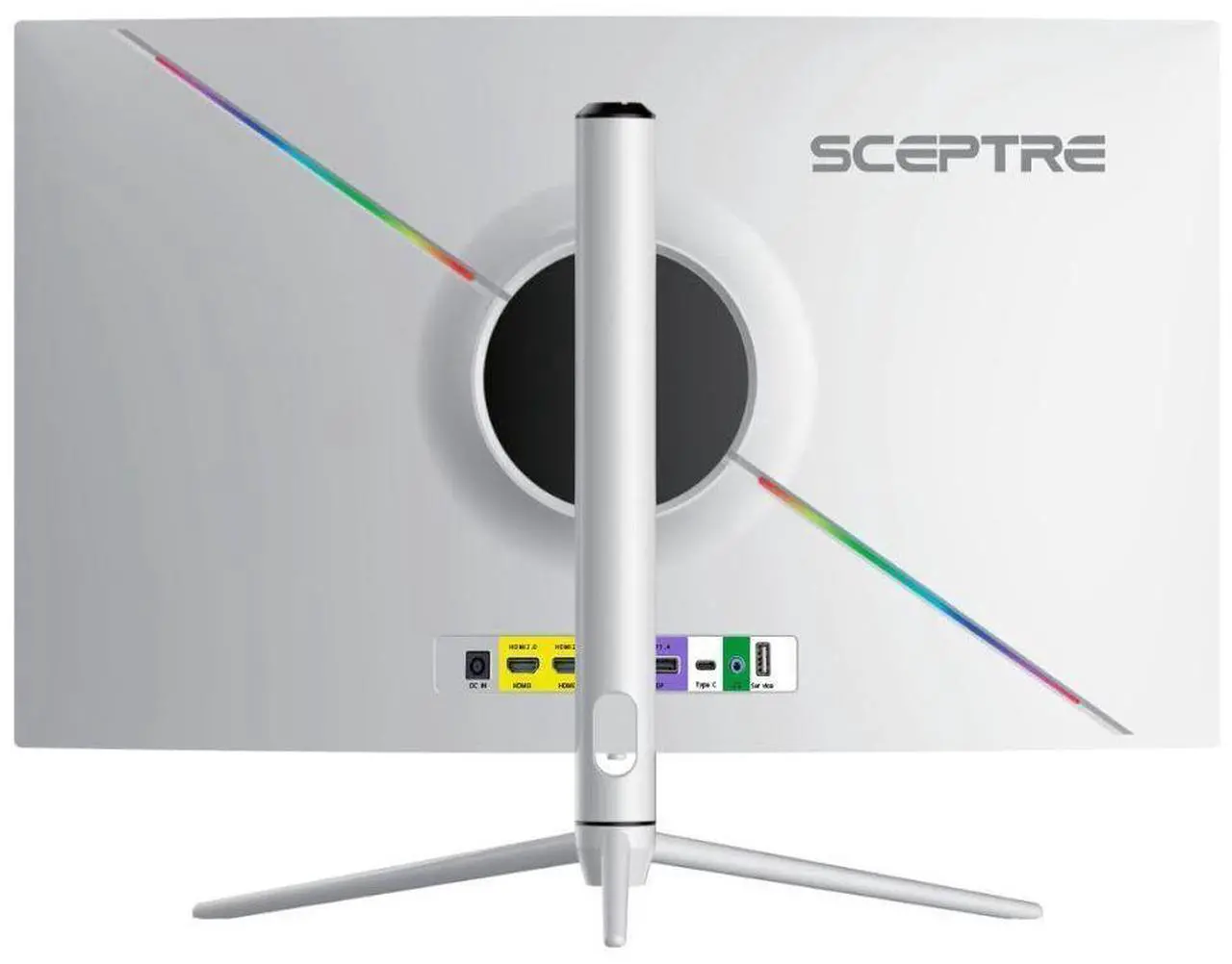 Alt view image 8 of 12 - Sceptre Curved 32-inch QHD Gaming Monitor 2560 x 1440 up to 165Hz 144Hz 1ms HDR1000 99% sRGB, Light Sensor Height Adjustable DP HDMI USB Type C 3.1 Build-in Speakers Nebula White (C325B-QWN168W)