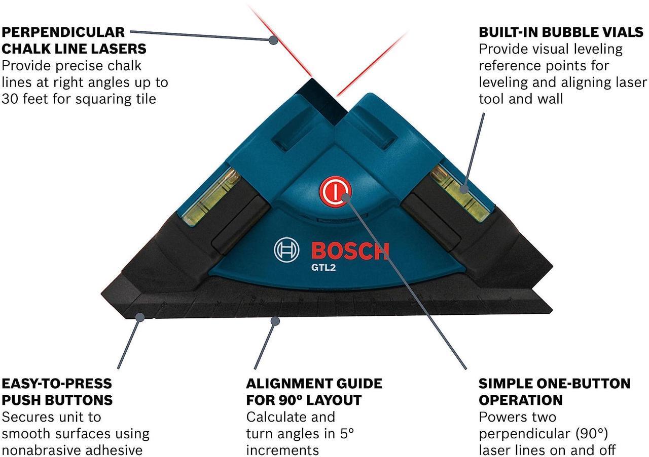 Alt view image 9 of 13 - Bosch GTL2 Laser Level Square