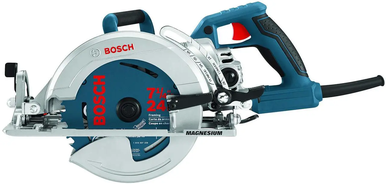 Alt view image 8 of 12 - BOSCH 7-1/4-Inch Worm Drive Circular Saw CSW41, Blue