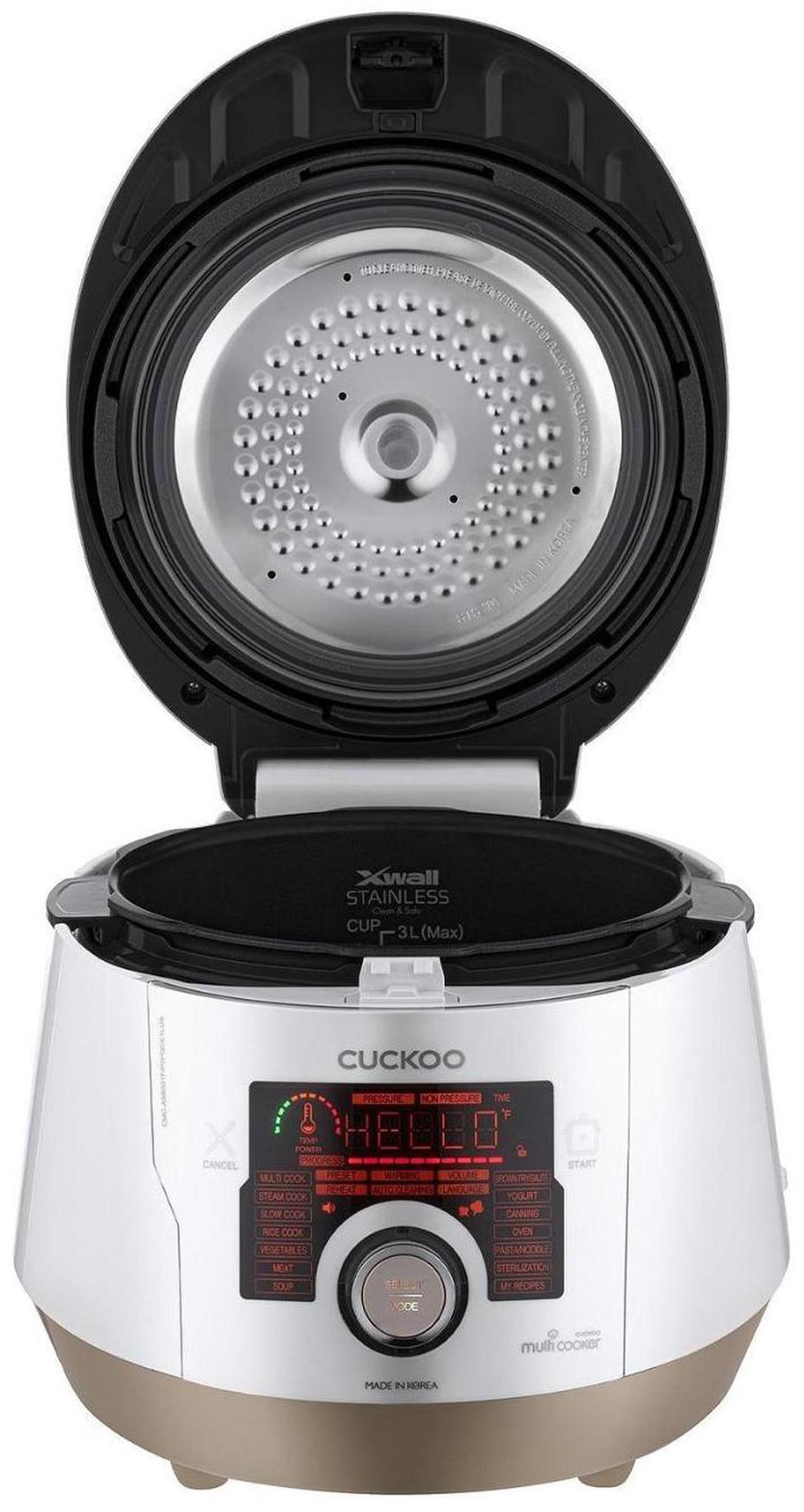 Alt view image 3 of 6 - CUCKOO 8 In 1 Multi Pressure 5 Quart Stainless Steel Gold and White Cooker