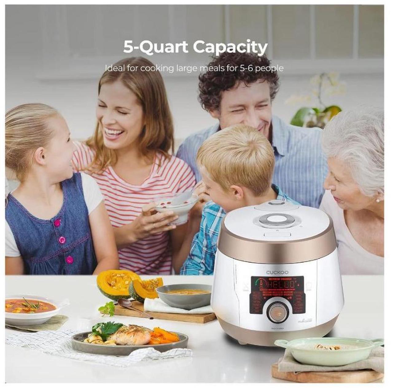 Alt view image 5 of 6 - CUCKOO 8 In 1 Multi Pressure 5 Quart Stainless Steel Gold and White Cooker