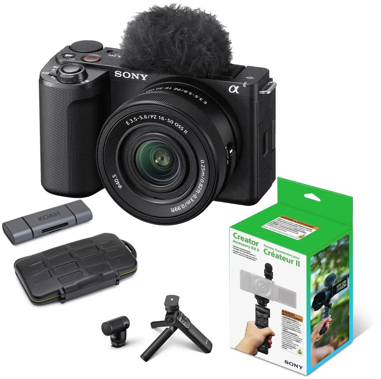 Main image of Sony Alpha ZVE10 II | APS-C Interchangeable Lens Mirrorless with 16-50mm Lens Kit | Designed for Content Creators | Black | ACCVC2