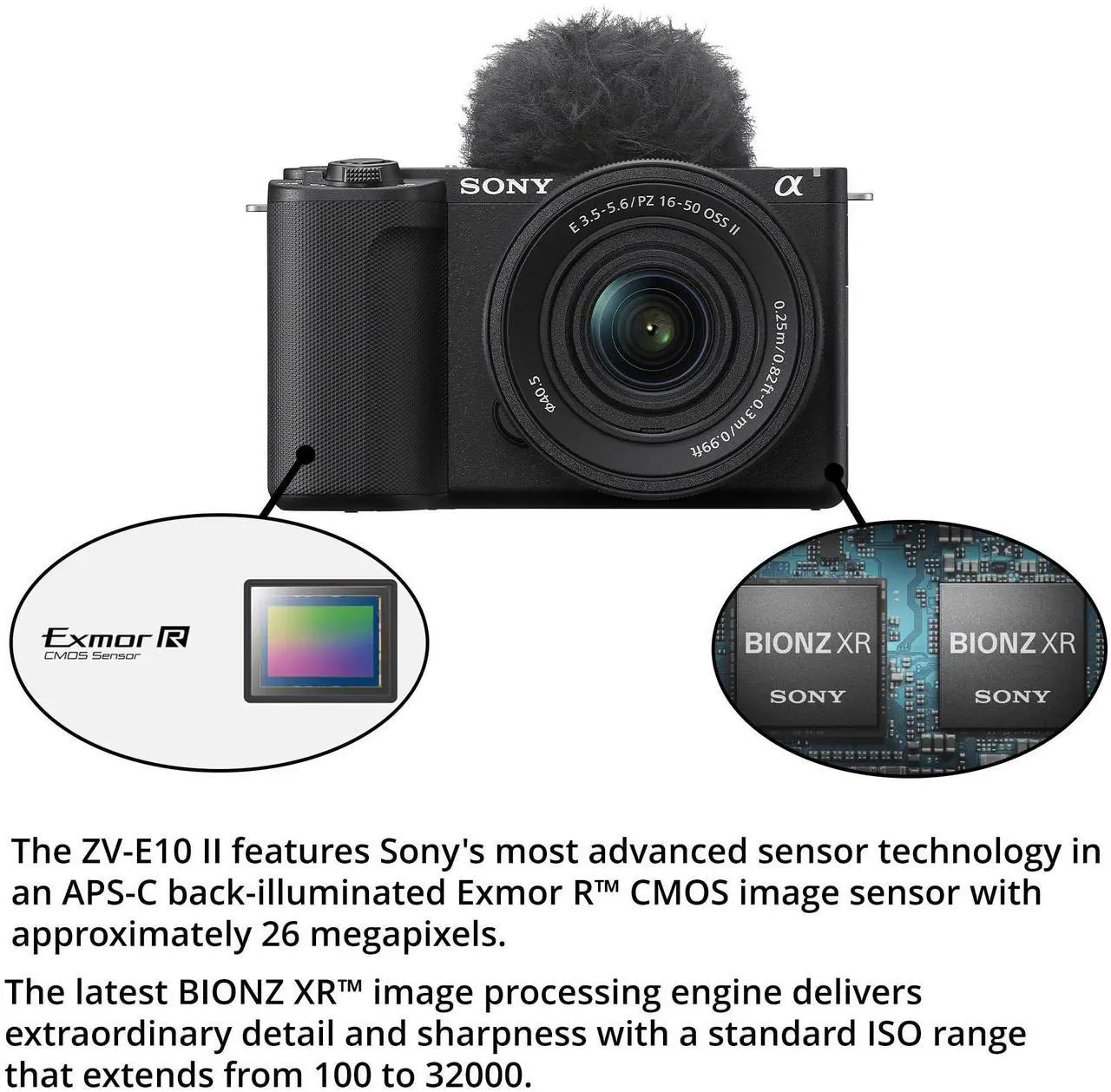 Alt view image 2 of 7 - Sony Alpha ZVE10 II | APS-C Interchangeable Lens Mirrorless with 16-50mm Lens Kit | Designed for Content Creators | Black | ACCVC2