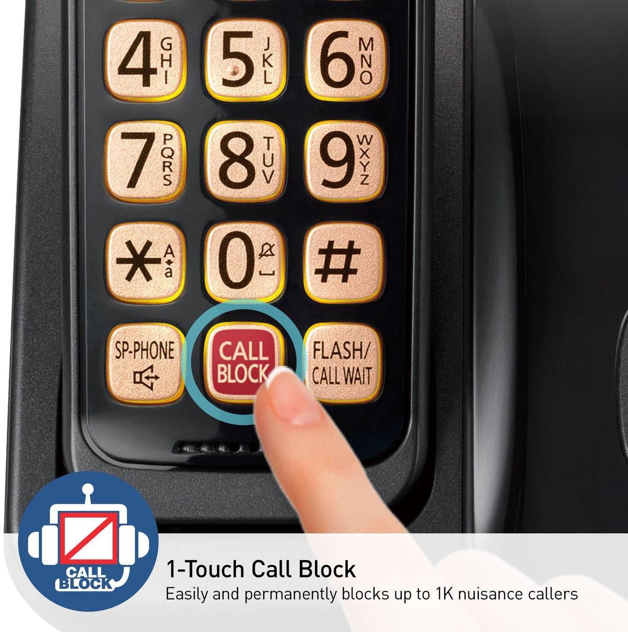 Alt view image 7 of 7 - Panasonic 3x Handsets Dect 6.0 Expandable System Cordless Phone with Advanced Call Block, Bilingual Caller ID & Easy to Read Display (Black)