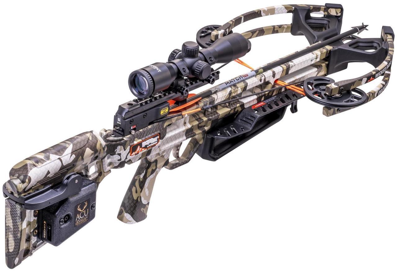 Alt view image 6 of 7 - TenPoint Invader M1 Wicked Ridge Compact Profile Crossbow with Built-In ACUdraw Cocking Device and Pro-View 400 Scope (Peak XT)
