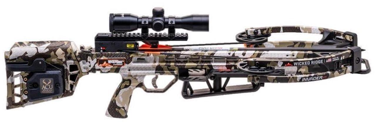 Main image of TenPoint Invader M1 Wicked Ridge Compact Profile Crossbow with Built-In ACUdraw Cocking Device and Pro-View 400 Scope (Peak XT)