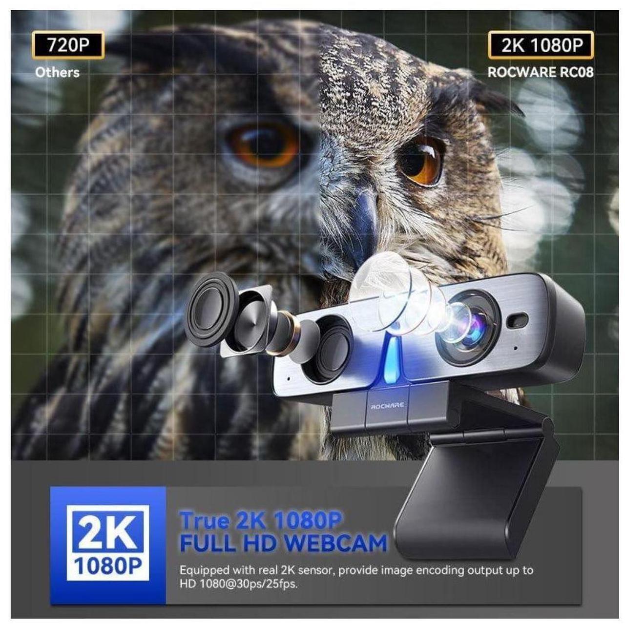 Alt view image 20 of 20 - ROCWARE RC08 Auto-Focus Webcam with Microphone Speaker